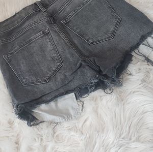 High rise black washed shorts